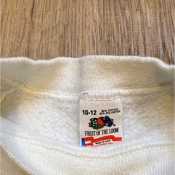 Vintage 90s Kids Vermont Graphic Sking Cows Crewneck Sweatshirt 10/12 M - Picture 4 of 5